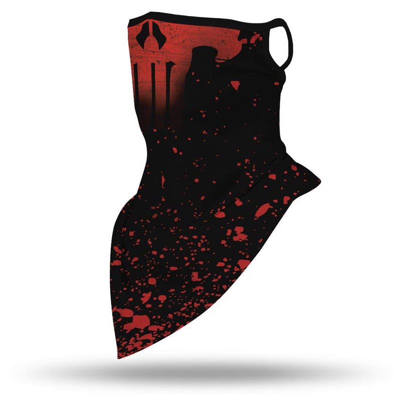 YAYOUREL Halloween Mask Scary Mask Halloween Masks for Adults Skull Mask Skeleton Skull Red Bandana Neck Gaiter Face Mask Covering Bandanas for Men Women UV Cooling Face Scarf Mask Cover Ear Loop Facemask - Image 5